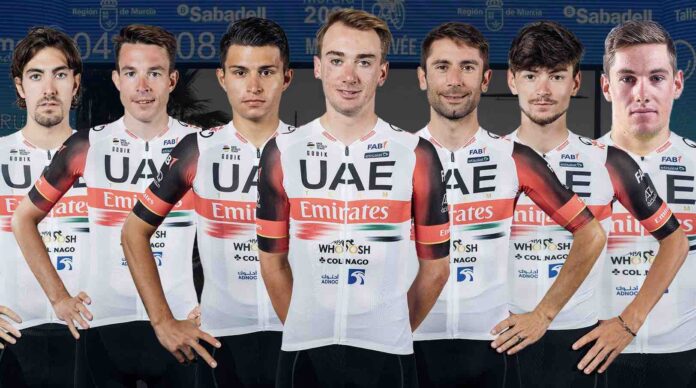 Effectif UAE au départ du Tour de Murcie 2022
