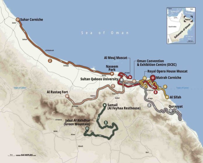 Parcours complet du Tour d'Oman 2022