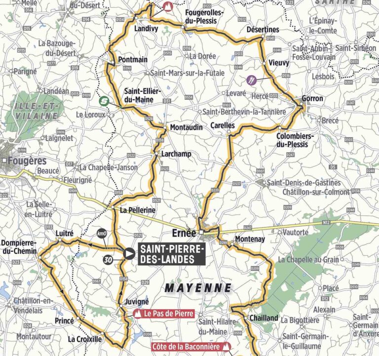 Présentation de la 1ère étape des Boucles de la Mayenne 2022