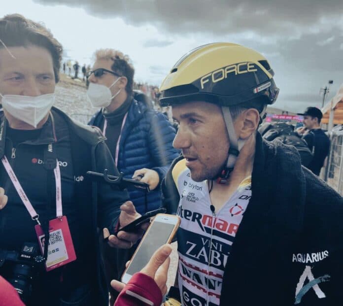 Domenico Pozzovivo à l'arrivée de la 9e étape du Giro 2022