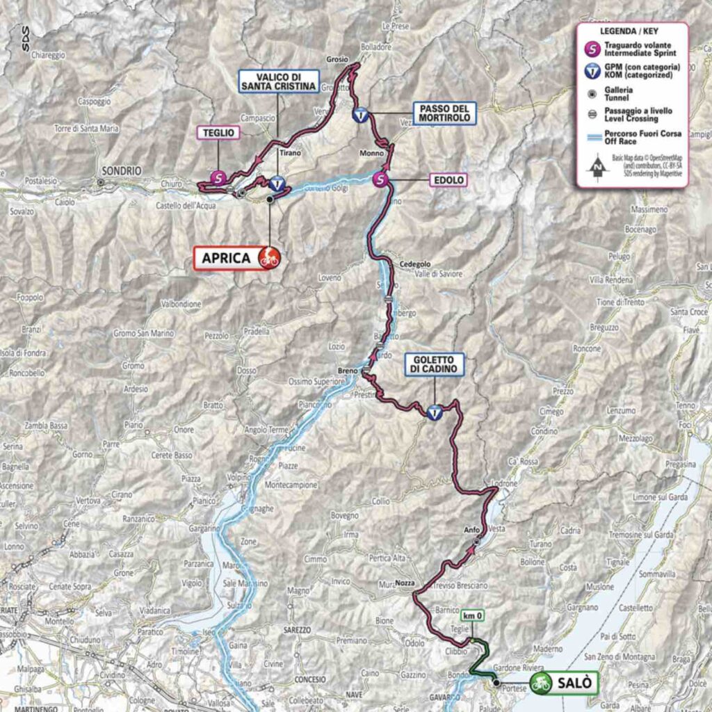 Parcours de la 16e étape du Giro 2022