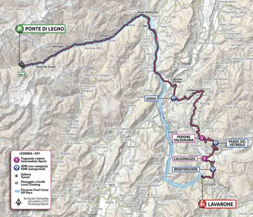 Parcours de la 17e étape du Giro 2022