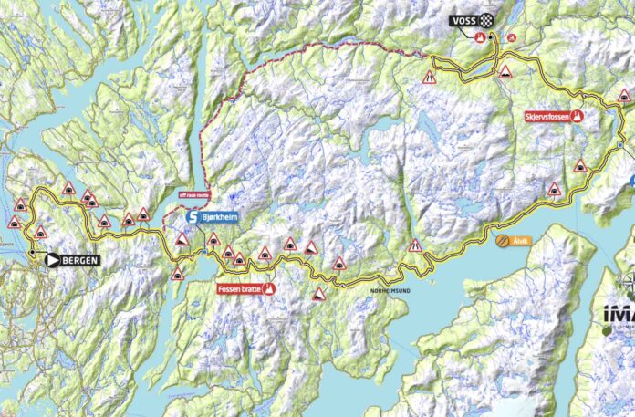 Parcours de la 1ère étape du Tour de Norvège 2022