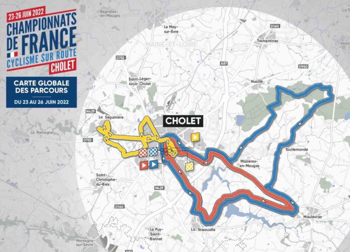 Les parcours route et CLM des championnats de France 2022 à Cholet