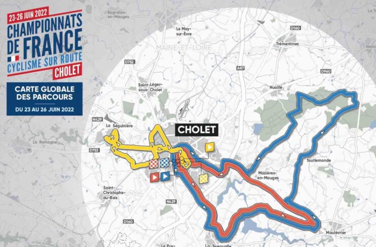 Les parcours route et CLM des championnats de France 2022 à Cholet