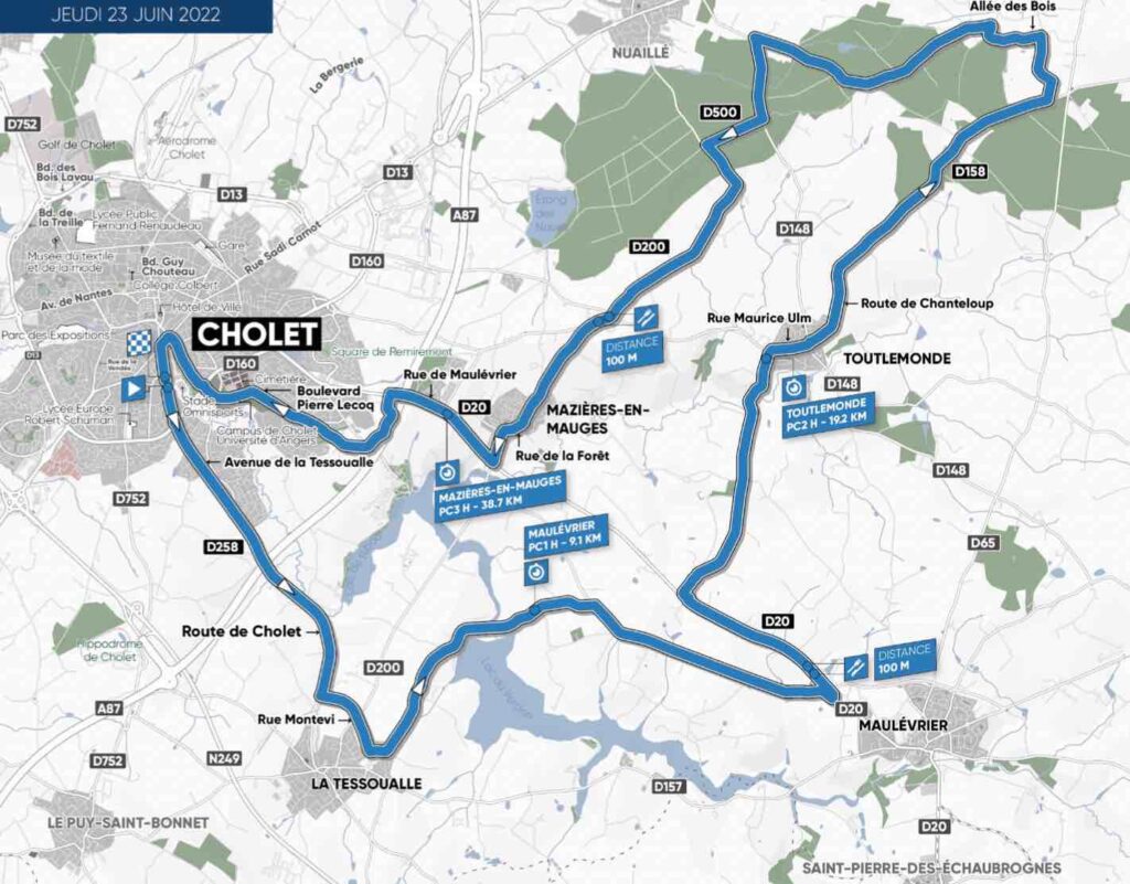 Parcours CLM Elite Hommes championnats de France 2022 à Cholet