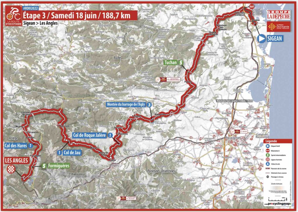Parcours de la 3e étape de La Route d'Occitanie 2022