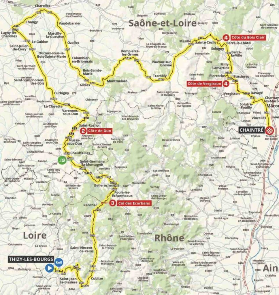 Parcours de la 5e étape du Critérium du Dauphiné 2022