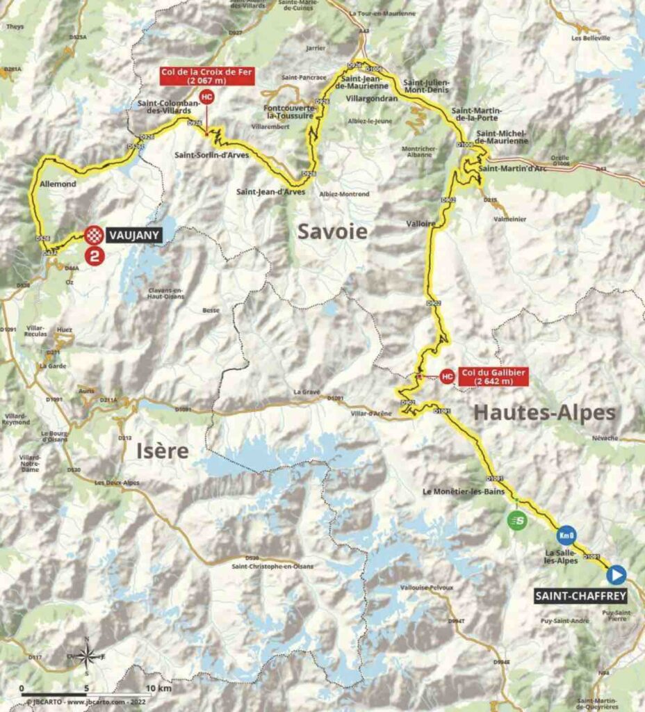 Parcours de la 7e étape du Critérium du Dauphiné 2022