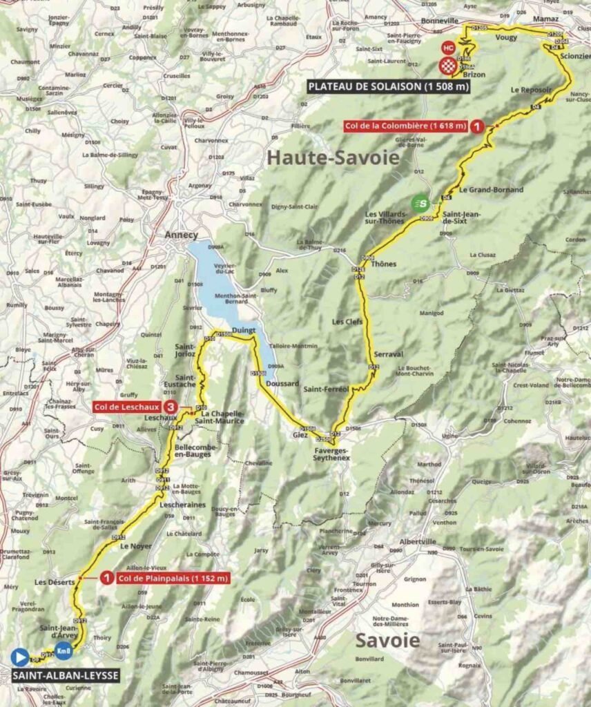 Parcours de la 8e étape du Critérium du Dauphiné 2022