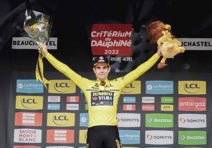 Wout van Aert premier maillot jaune du Critérium du Dauphiné 2022