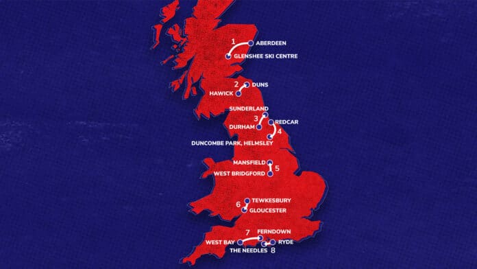 Le parcours complet du Tour de Grande-Bretagne