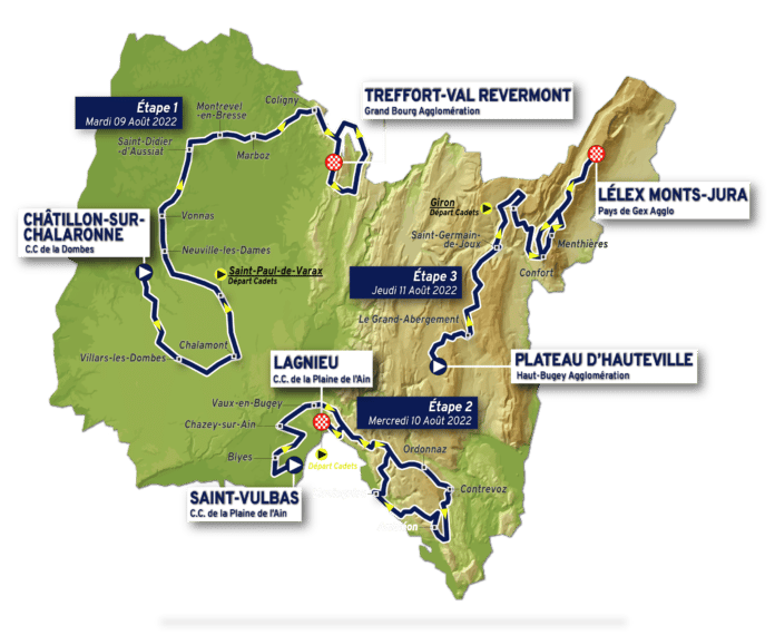 Parcours complet du Tour de l'Ain 2022