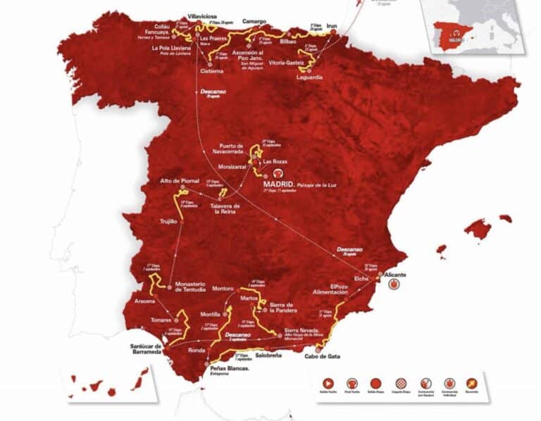 Le parcours complet et le profil des 21 étapes de la Vuelta 2022