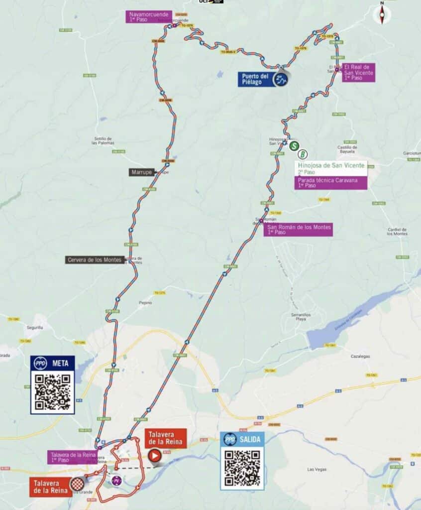 Carte du parcours de la 19e étape de la Vuelta 2022