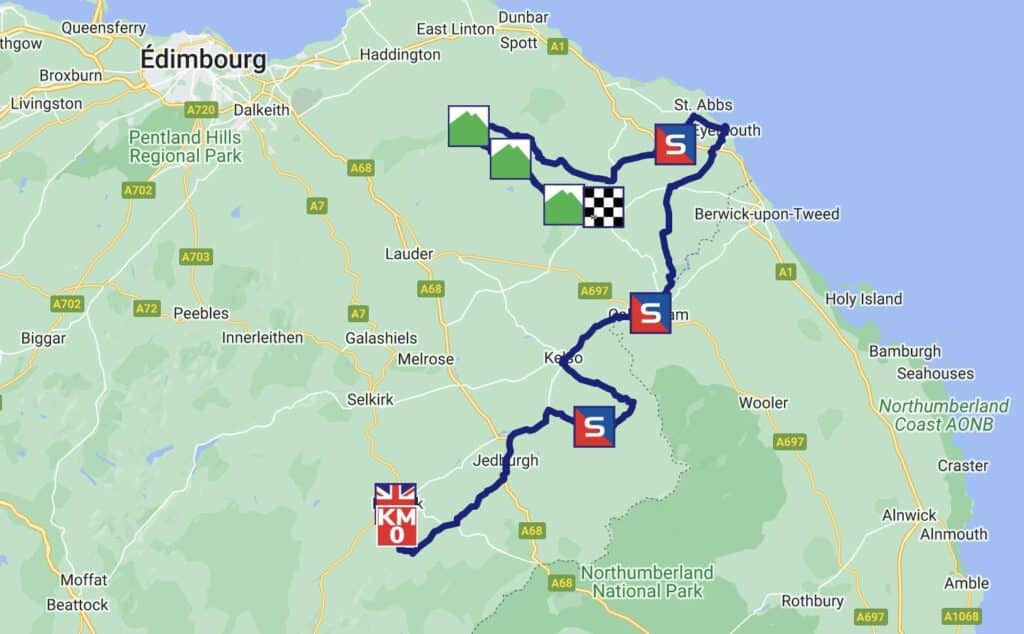 Carte et parcours de la 2e étape du Tour de Grande-Bretagne 2022