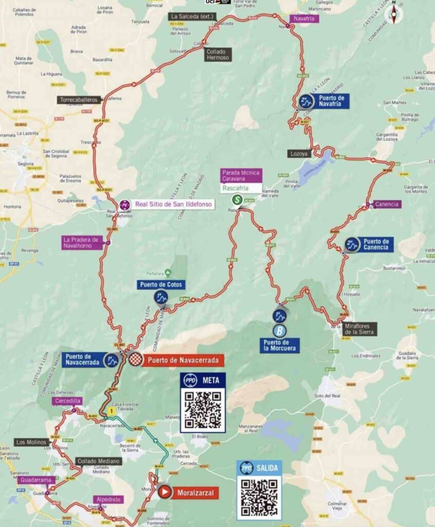 Carte du parcours de la 20e étape de la Vuelta 2022