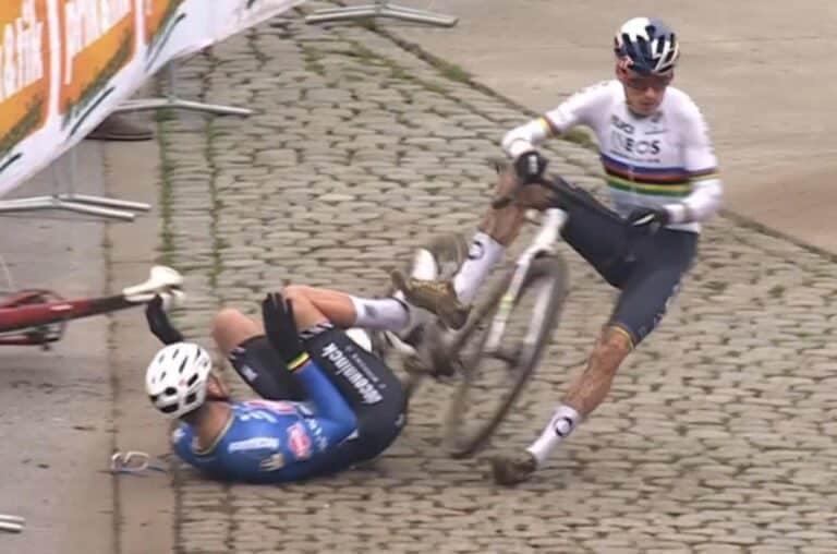 Vidéo : La chute de Mathieu van der Poel et Tom Pidcock à Boom