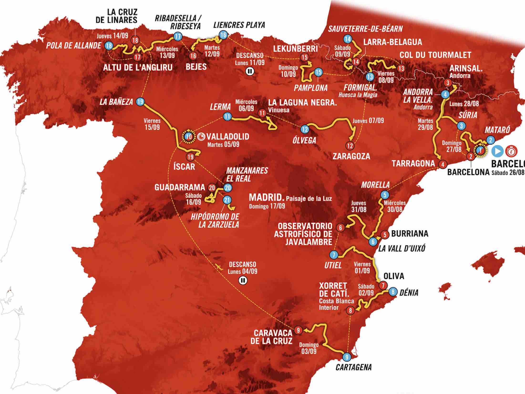 Tour d'Espagne : calendrier et programme de La Vuelta 2023