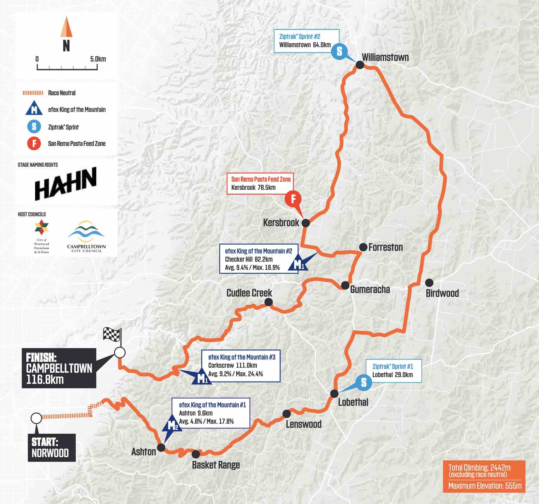map of tour down under 2023