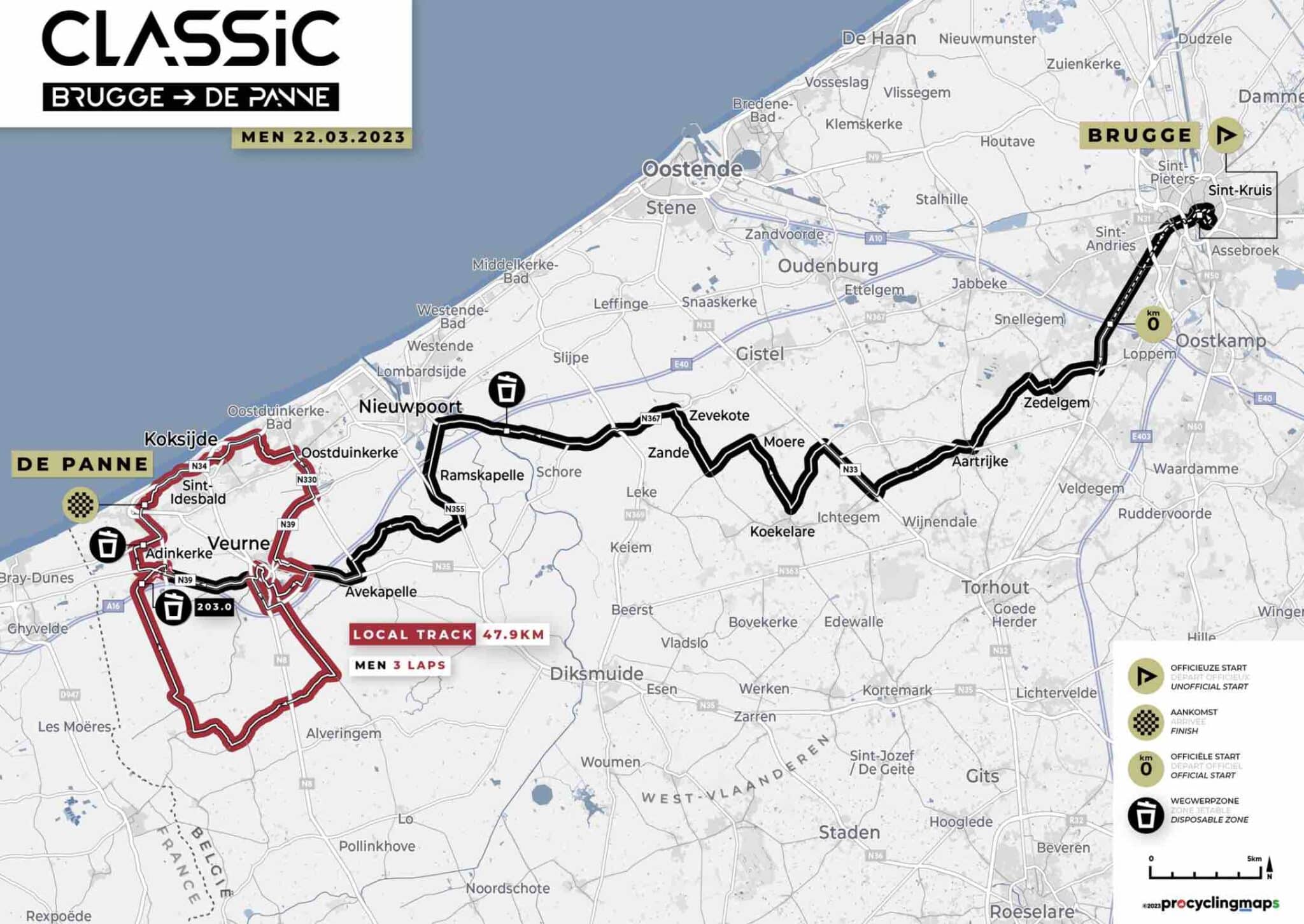 Classic Brugge De Panne 2023 Parcours engagés classement