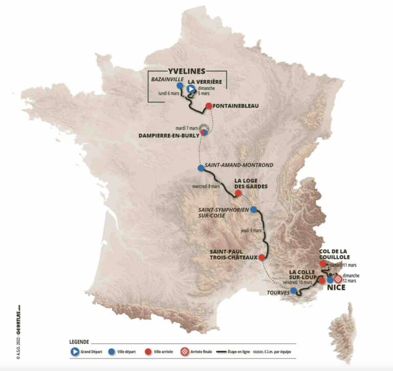 Paris-Nice 2023 : Parcours et favoris