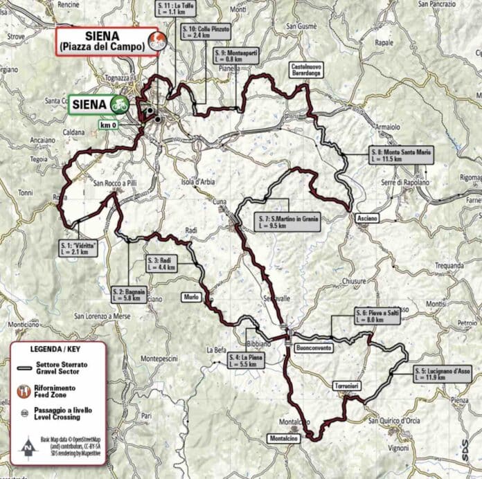 Strade Bianche 2023 parcours et favoris