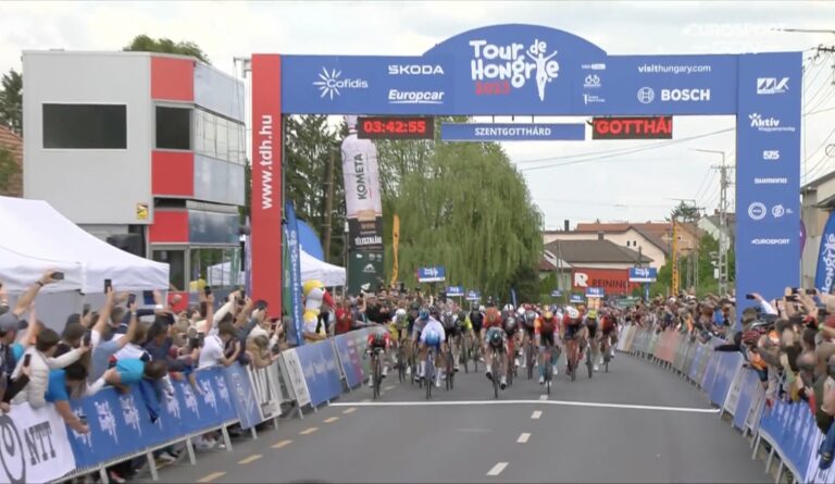 Dylan Groenewegen victorieux d’entrée au Tour de Hongrie, Egan Bernal à terre