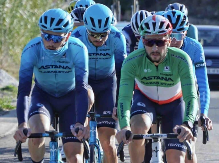 Les 7 coureurs Astana Qazaqstan au départ du Tour Down Under 2024