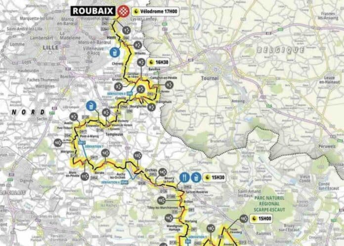 Paris Roubaix 2024 parcours détaillé