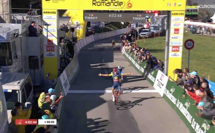 Tour de Romandie étape et maillot jaune pour Thibau Nys