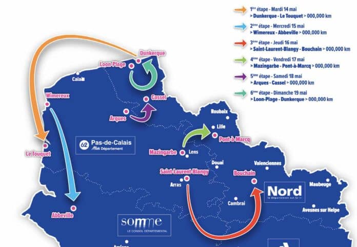 4 Jours de Dunkerque parcours complet avec les profils de chaque étape