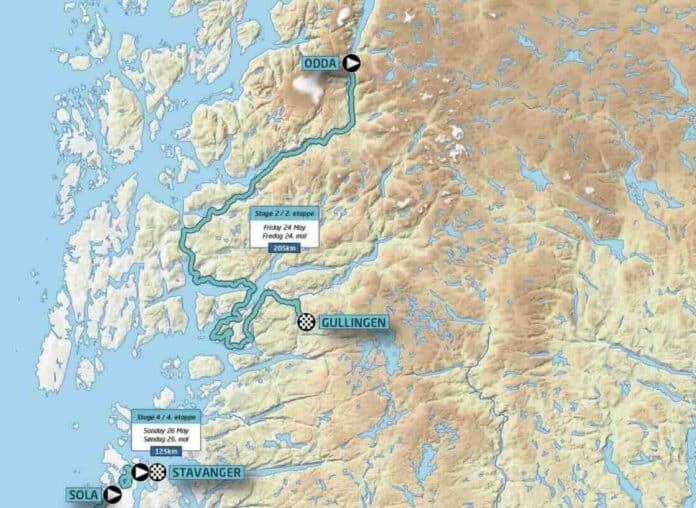 Tour de Norvège 2024 parcours complet avec les profils de chaque étape