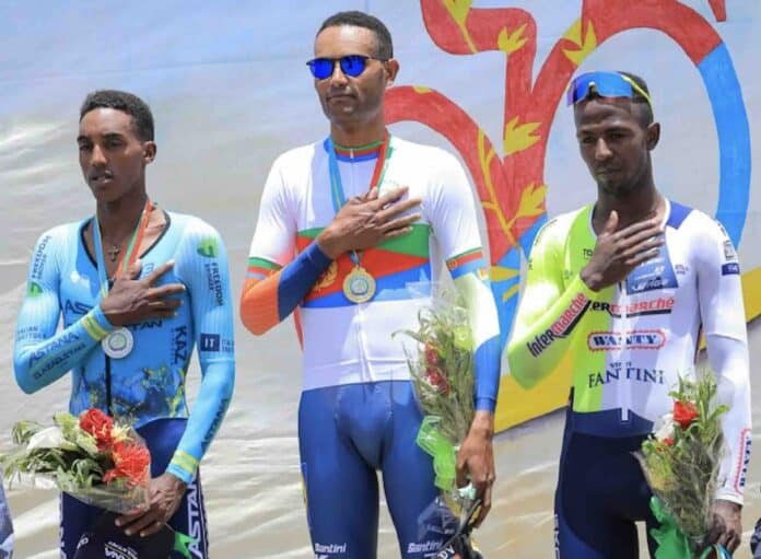 Amanuel Ghebreigzabhier triple champion d'Erythrée du chrono