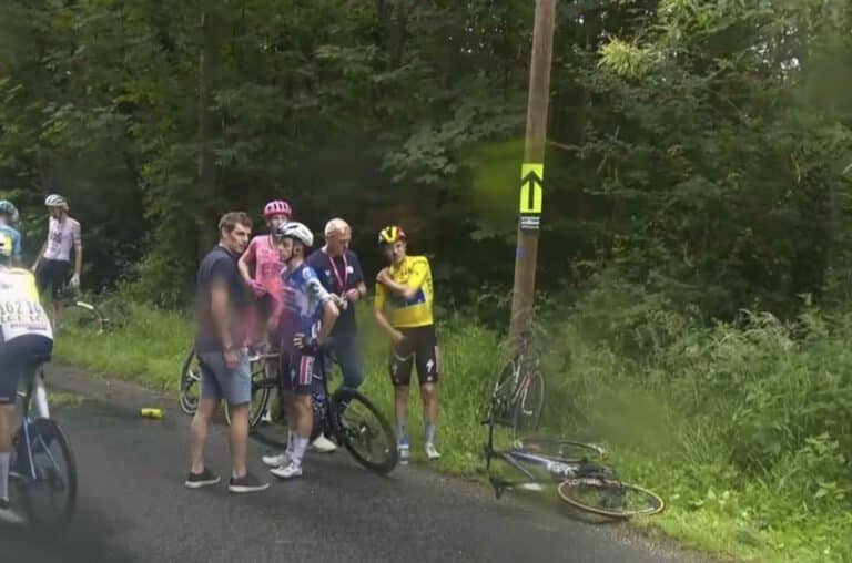 Dauphiné : Remco Evenepoel et Primoz Roglic pris dans une énorme chute