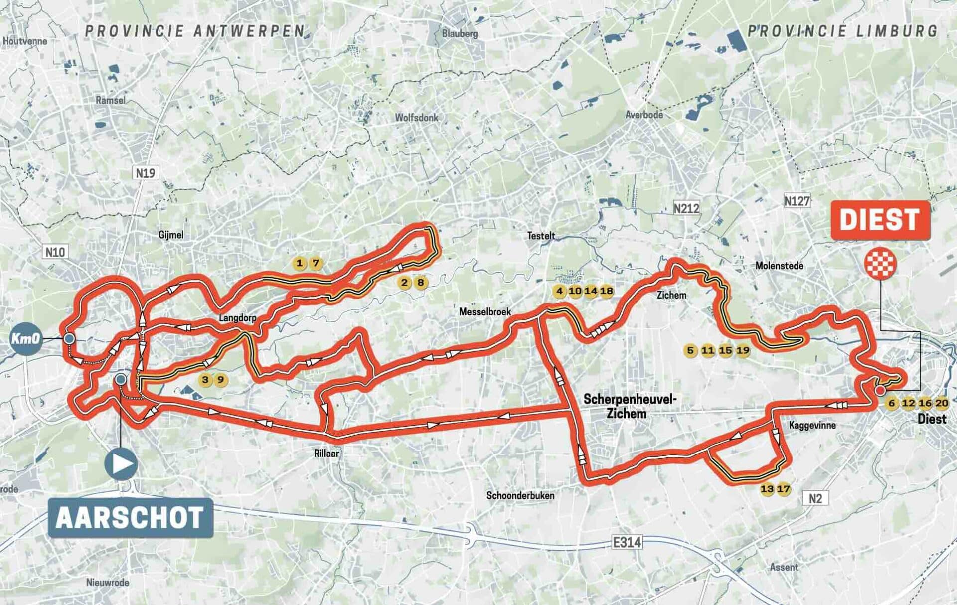 Duracell Dwars door het Hageland 2024 : Parcours détaillé