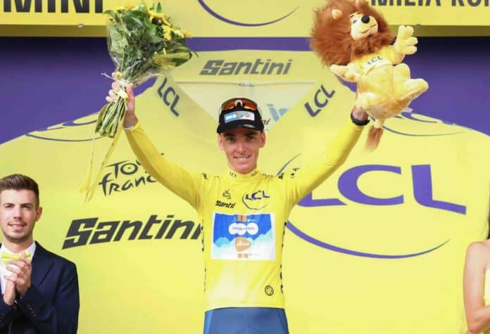 Romain Bardet maillot jaune du Tour de France 2024 après la 1ère étape