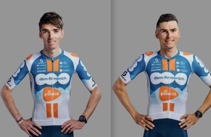 Tour de France 2024 le Team dsm firmenich postnl avec Romain Bardet et Warren Barguil