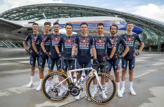 Tour de France la composition Red Bull BORA hansgrohe avec Primoz Roglic