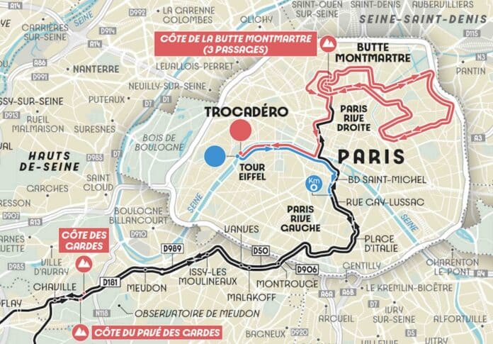 JO Paris 2024 le parcours de la course en ligne masculine de cyclisme