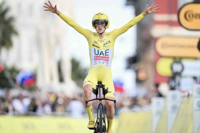 Tour de France 2024 Tadej Pogacar remporte le chrono final de Nice et un troisième sacre