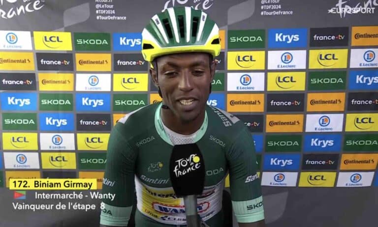 Tour de France, Biniam Girmay : « Je dédie cette victoire à mon père et à ma mère »