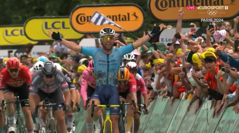 Tour de France.  Mark Cavendish vainqueur au sprint de la 5ème étape