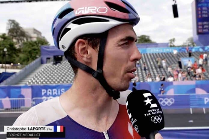 Christophe Laporte je suis fou de joie avec cette médaille de bronze