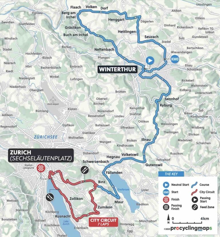 Cyclisme. Championnats du monde de Zurich 2024 Parcours, carte, étapes, profils, engagés