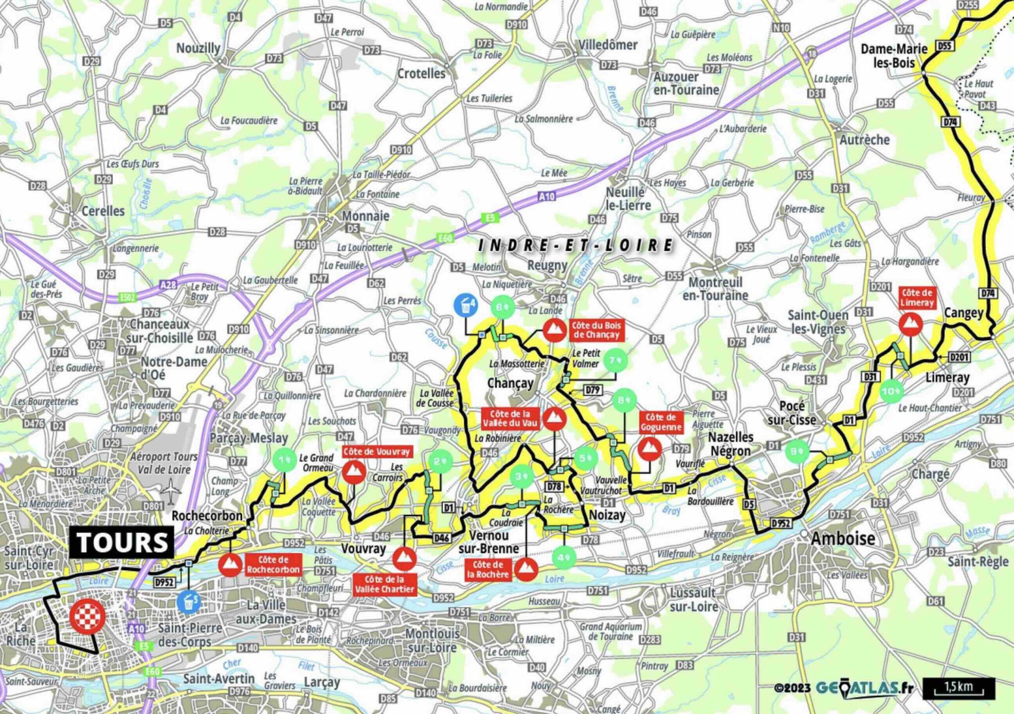 Paris - Tours 2024 : Parcours détaillé