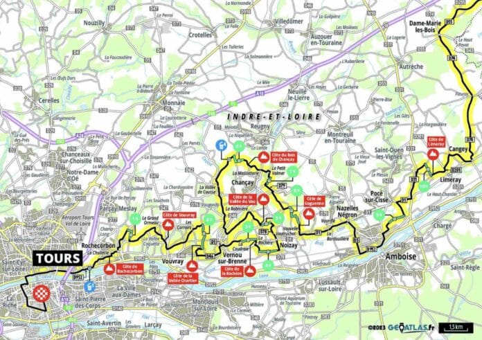 Paris Tours 2024 parcours détaillé