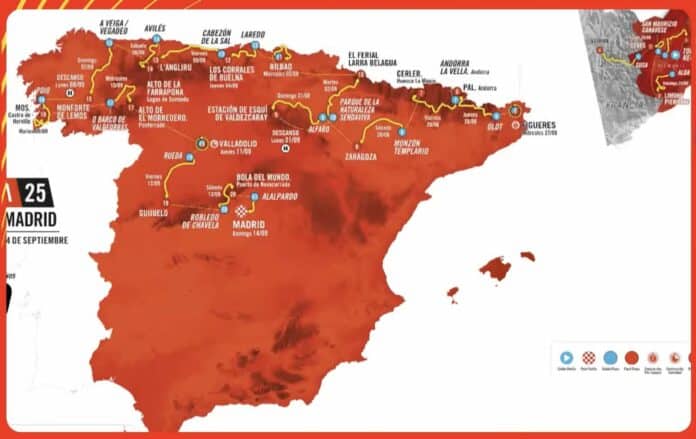 La Vuelta 2025 le parcours du Tour d'Espagne dévoilé