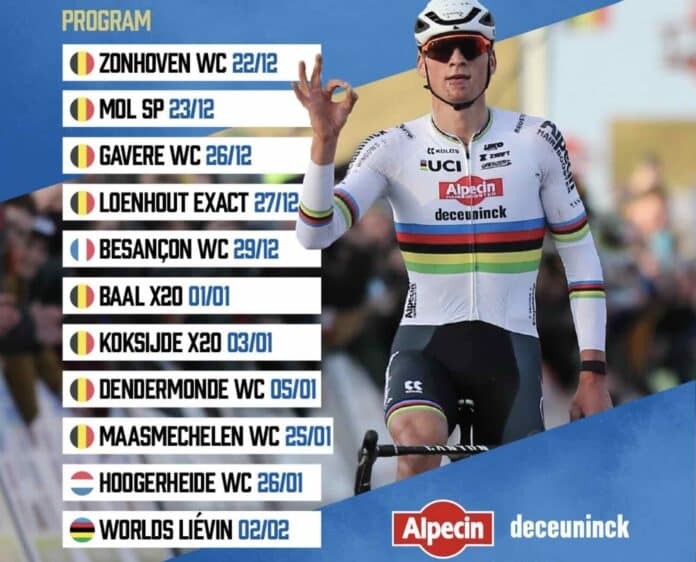 Le programme hivernal de Van der Poel 11 courses et 4 duels avec Van Aert