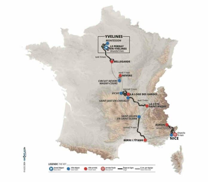 Paris Nice 2025 course par étapes UCI WorldTour